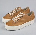 Paul Green Washed Tan Leather Trainer 5113-04